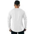 thumbnail image 5 of 100%Cotton Shirts for Men Summer Solid Color V Neck Long Sleeve Shirt Fitness Thin Breathable Button Lightweight Sports Shirts Athletic Lounge Wear, 5 of 6