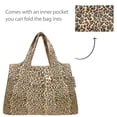 thumbnail image 5 of Wrapables Large & Small Foldable Tote Nylon Reusable Grocery Bags, Set of 2, Leopard Print, 5 of 5
