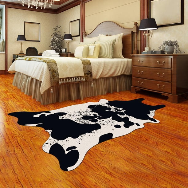 Alfombra antideslizante Baoblaze Poliéster Duradero 120x160cm Estampado de vacas