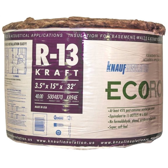 Guardian Building Prod 7058639 Fiberglass Insulation R13K 15 in. x 32 ft. Roll