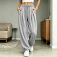 thumbnail image 2 of Annhoo Womens Joggers with Pockets Drawstring Elastic Waist Oversized Full Length Trousers Casual Workout Pants, 2 of 8