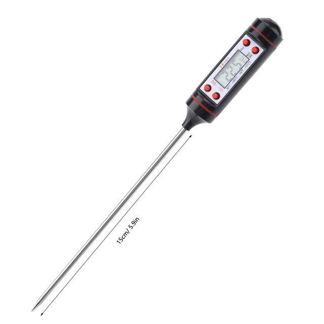 "Digital LCD Cooking Thermometer with Stainless Steel Probe - Instant Read for BBQ, Baking & Baby Milk Temperature Measurement (-50°C to 300°C)"