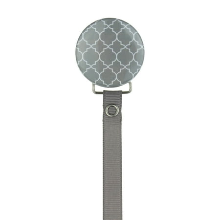 Moroccan Tile Pacifier Clip with Matching Ribbon