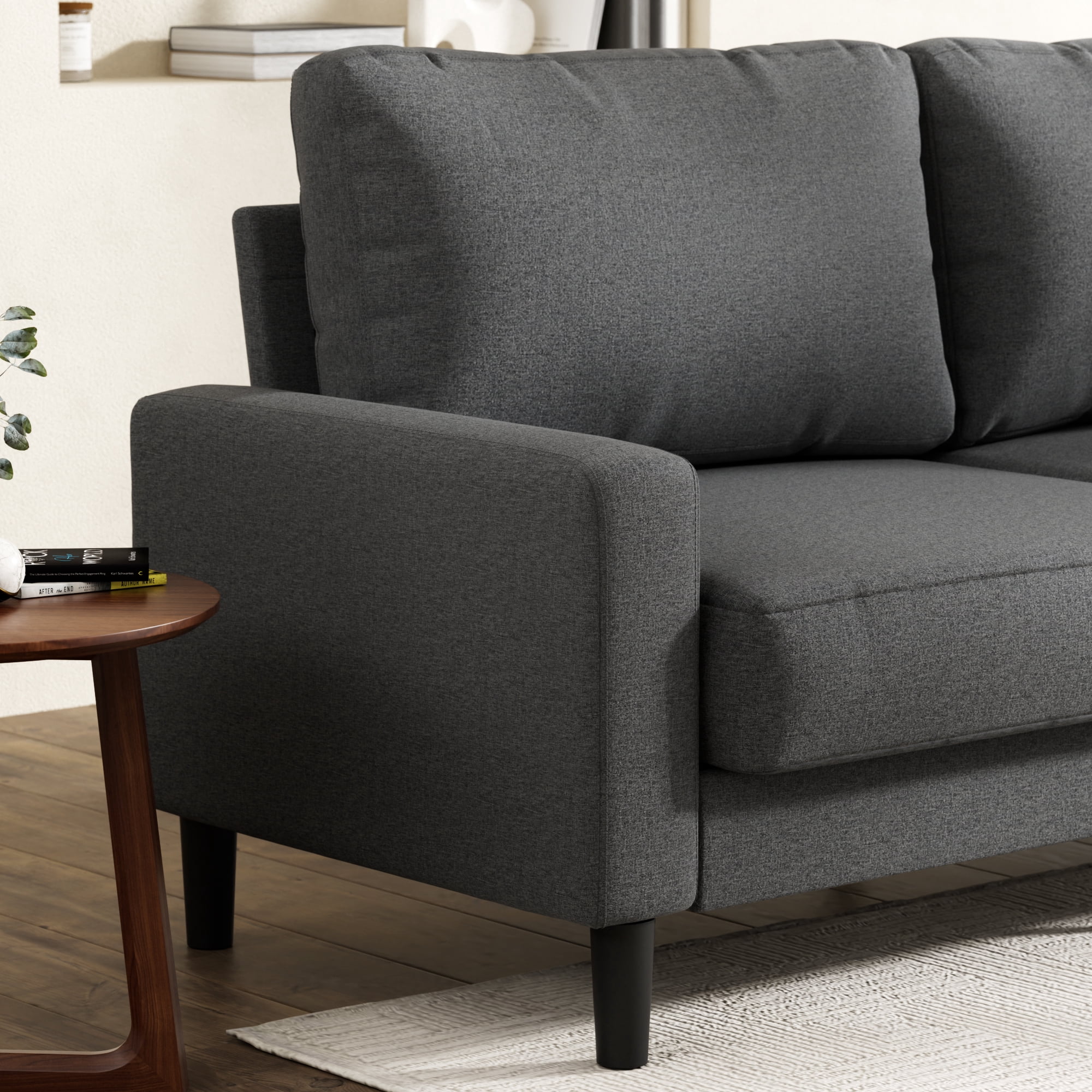 Zinus 76" Harmony Indoor Fabric Sofa, Dark Gray