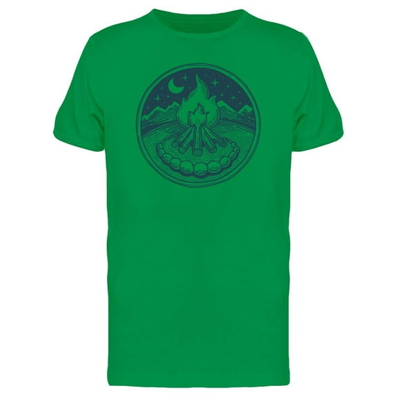 Bonfire Over The Nightsky B&W Tee Men's -Image by Shutterstock