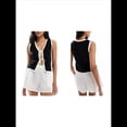 thumbnail image 3 of Chaleco de Punto con Cuello en V y Lazo de Dinero Antiguo para Mujer. Negro M, 3 of 8