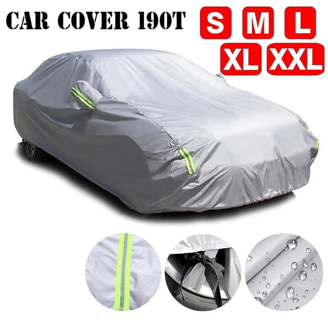 Cubierta completa impermeable para coche, protección para refugio contra el sol, la lluvia, la nieve, el polvo, para exteriores, color negro, S-xxl