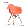 thumbnail image 6 of Flash Furniture Alonza Series Peach Plastic Chair with Wooden Legs, 6 of 12