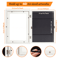 thumbnail image 4 of Storvive 4 Pack Art Frames, 8.27" x 11.69" Magnetic Front Opening Artwork Frames, Changeable Picture Storage Frames, Crafts Painting Art Display, White, 4 of 9