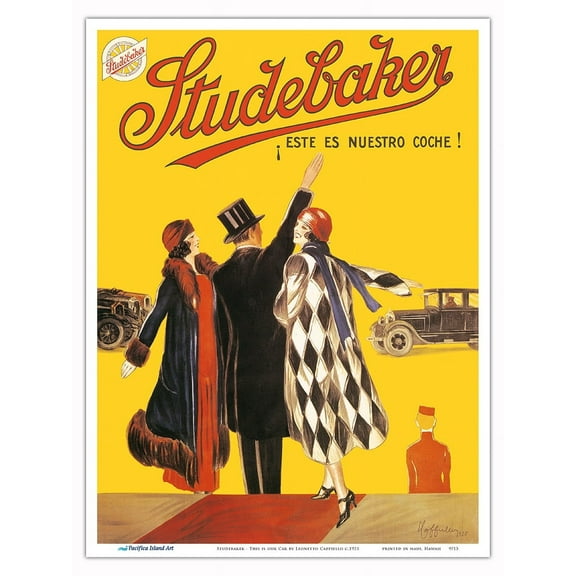 Studebaker - This is our Car (Este es nuestro Coche) - Vintage Automobile Poster by Leonetto Cappiello c.1925 - Master Art Print (Unframed) 9in x 12in