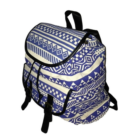High Fashion Aztec Southwest Print Heavy Duty Canvas Backpack (Royal