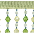 thumbnail image 2 of 2 1/2" (6cm) Beautiful Handcrafted Diamond Teardrop Beaded Fringe Trim # B12027,, Cabbage Green #L60008 (Forest Green, Olive Green, Yellow Green) Sold By The Yard (36"/3 ft/0.9m), 2 of 2