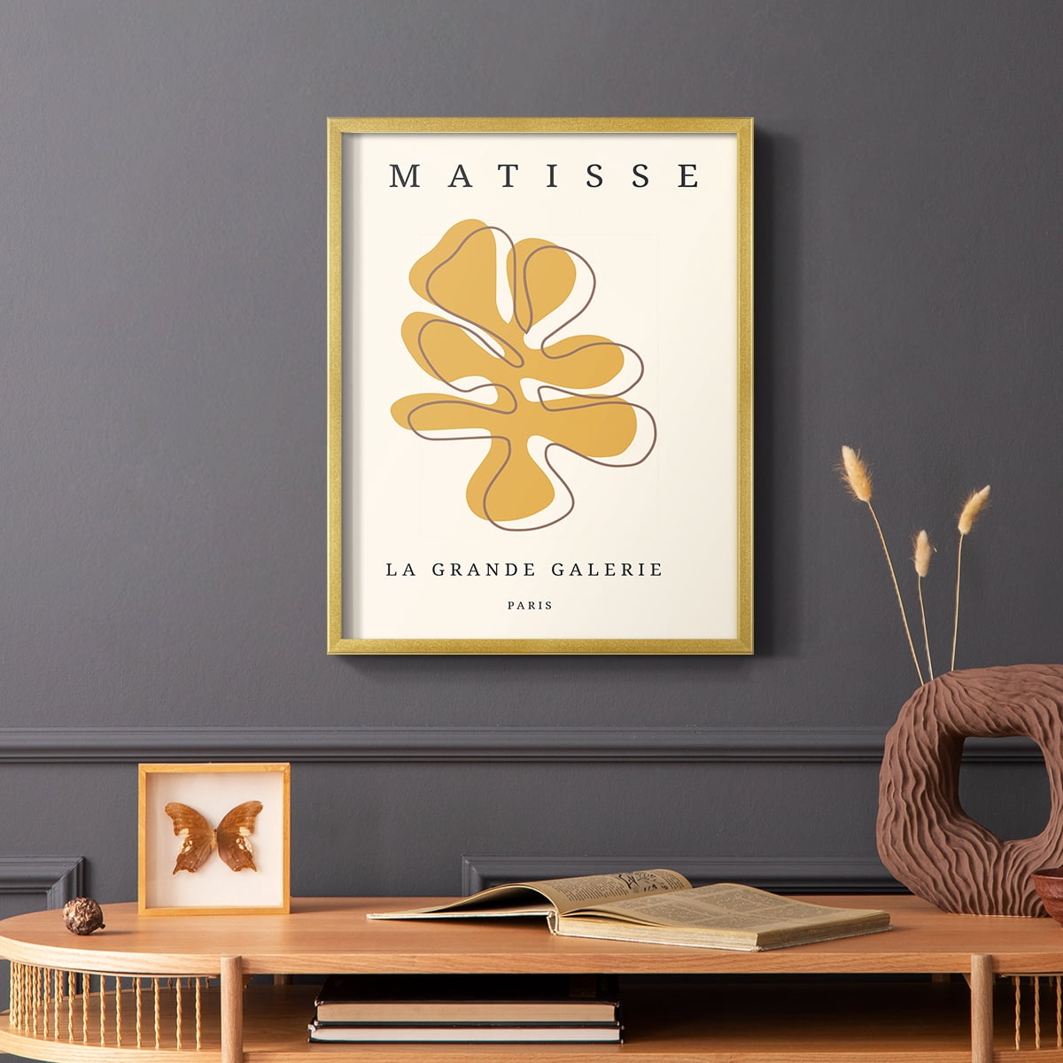 Matisse CCCLXVII in Gold Solid Wood 16 x 20 Framed Print