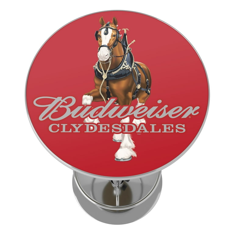 Budweiser Chrome Pub Table Clydesdale Red Walmart