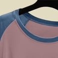 thumbnail image 4 of Ohufall Fall Pajamas Tops Tees for Women Long Sleeve Color Block T Shirts Round Neck Loose Comfort Pajama Top, 4 of 5