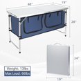 thumbnail image 2 of Camping Table, Folding Camping Table with Storage, Portable, Lightweight, 3 Height Adjustable Aluminum Outdoor Table for BBQ, Picnic, Camping, Hiking, Beach, and Indoor, Blue, 2 of 16
