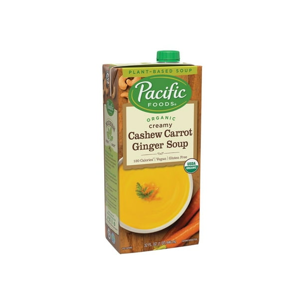 Pacific Foods Organic Cashew Carrot Ginger Soup, 32 Ounces Pack Of 3