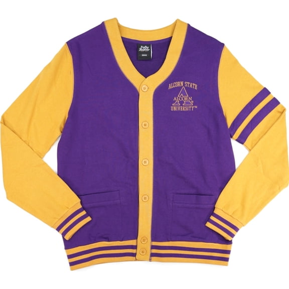 Big Boy Alcorn State Braves S4 Mens Cardigan [Purple - L]