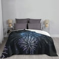 thumbnail image 6 of XMXT Throw Blanket, Blue Fireworks Pattern Machine Washable Blankets for Sofa, 80 x 60 inches Black, 6 of 9