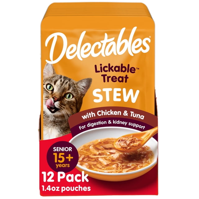 Premios para Gatos Hartz Delectables Estofado Pollo Atún Paquete de 12 395 ml