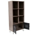 thumbnail image 4 of Emma + Oliver 59.25"H 6 Cube Storage Organizer Bookcase, Metal Legs - Rustic Wood Grain Finish, 4 of 6