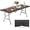 Black, variant on BIQWBIC 6ft Folding Table, Heavy Duty Foldable Table with Handle, Portable Fold-in-Half Utility Tables for Indoor & Outdoor Use Perfect for Camping BBQ Party Wedding Market Events, White