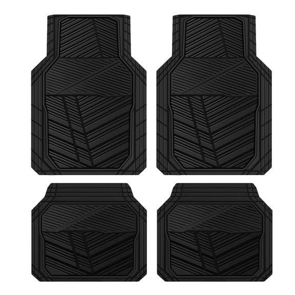 Car Grand Heavy Duty Rubber Waterproof Car Floor Mats Full Set All Weather Durable Anti-slip Automotive Floor Mats Trim-to-fit For Car Truck SUV Black