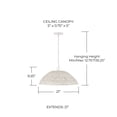 thumbnail image 4 of 1 Light Pendant In Coastal Style-9.25 Inches Tall And 21 Inches Wide-Chalk White Finish    -Traditional Installation Capital Lighting 347511Hh, 4 of 7