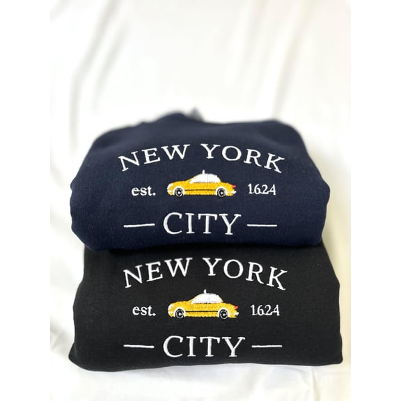 NYC Embroidered Sweatshirt: New York Taxi Crewneck