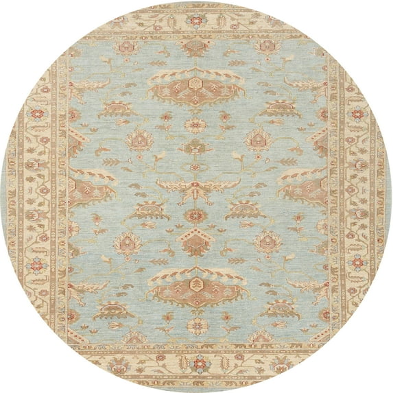 Ahgly Company Indoor Round Traditional Desert Sand Beige Persian Area Rugs, 3' Round
