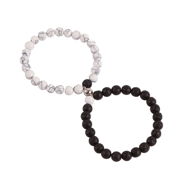 Pulseras Para Parejas ANGGREK Pulsera de la Amistad 2 Piezas Magnética Relación Distancia A Juego