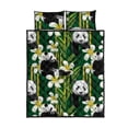 thumbnail image 5 of Colcha con estampado de flores de bambú Panda, 5 of 5