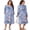 Blue Print, variant on Open Back Nightgowns for Bedridden Women Post Surgery Pajamas Tear Away Long Sleeve Dress Adaptive Clothing with Pockets