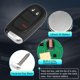 thumbnail image 4 of GQ4-54T 433MHz 4A Chip Reemplazo de entrada sin llave Mando a distancia de coche Fob para Jeep Cherokee 2014-2019 3 botones con llave de puerta 68105087AG, 4 of 7