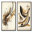 thumbnail image 2 of Designart "Movement in Brown and Black I" Abstract Minimalism Framed Wall Art Set Of 2 - Brown Abstract Frame Gallery Set For Office Decor, 2 of 6