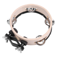 thumbnail image 2 of Drum Circle Double Row Rattle Drum Rings Tambourine Drum Tamborine Percussion Musical Instruments Wood Color, 2 of 7