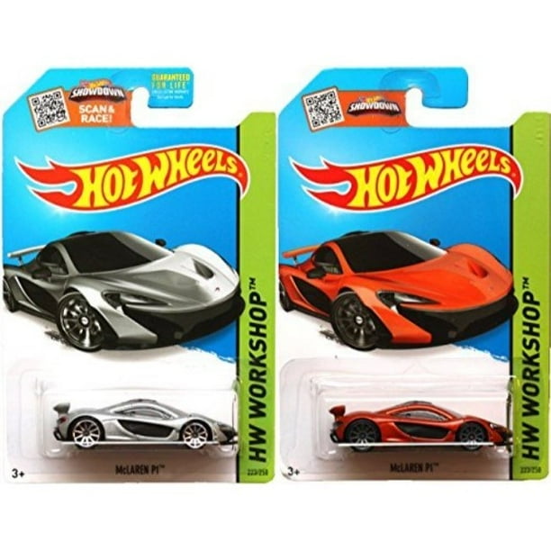 Mclaren P1 Set Of Hot Wheels 2 Cars Orange Silver Hw Workshop