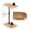 Natural + Metal + Farmhouse+1, variant on YANGXUN Height Adjustable Bamboo C-Shaped Side Table 2-Tier Couch End Tray Table with Storage Slots for Living Room Bedroom