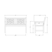 Cambridge Casual Willem Outdoor Teak Bench - Gray