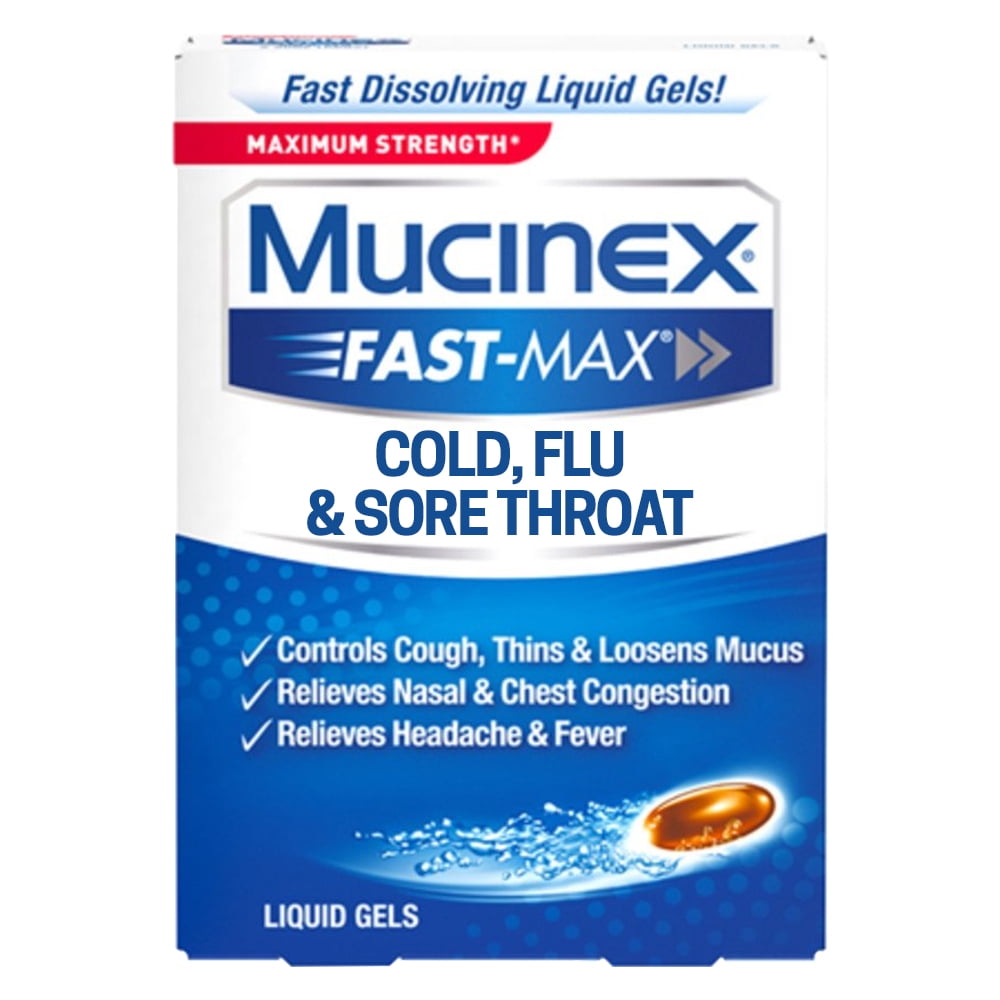 Mucinex FastMax Maximum Strength Cold, Flu, and Sore Throat Liquid
