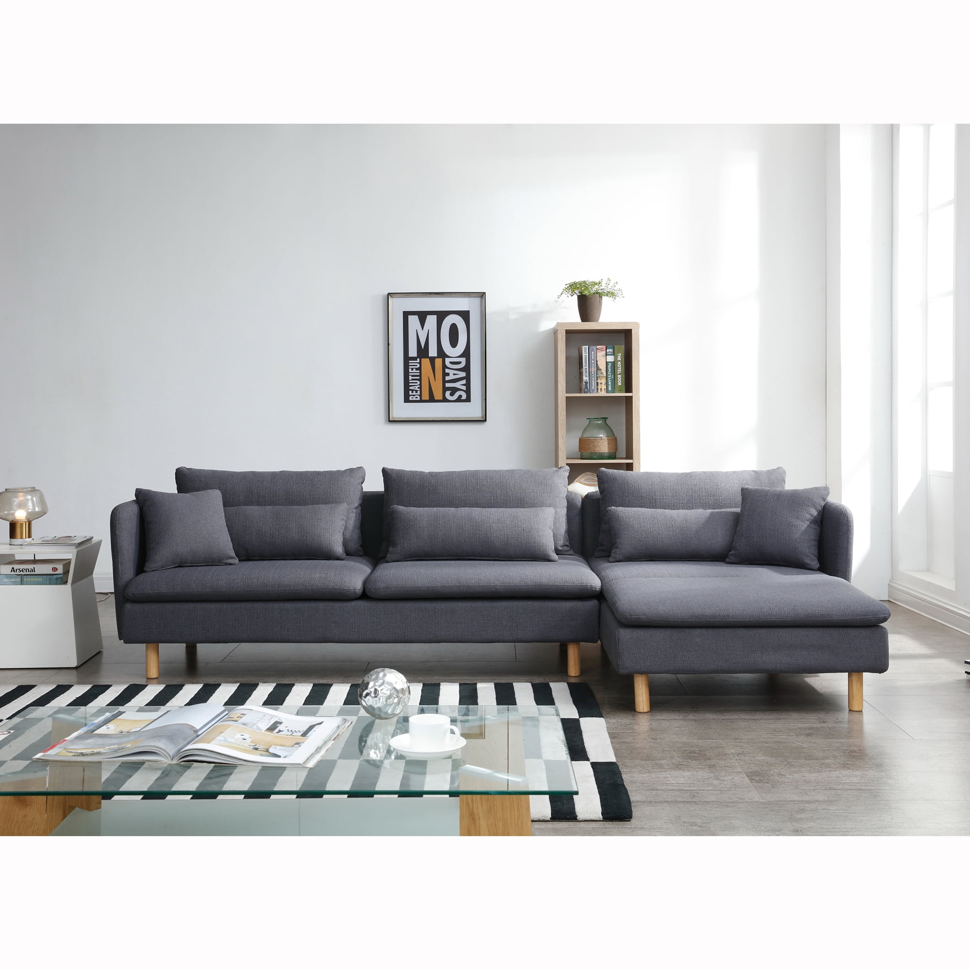 CLEARANCE! Modern Living Room Sectional Sofa Couch Convertible L Shape