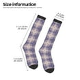 thumbnail image 5 of Balery Purple Floral Gingham Check Plaid Printed Novelty Socks Men's Women's Crew Socks Sports Socks Knee High Socks Cotton Socks Quirky and Cool Socks, 5 of 9