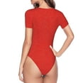 thumbnail image 4 of Gaeub Red Glitter Women'S Short Sleeve One Piece Swimsuit Sexy High-Waisted Bodysuit For Swimming, Beach, Sports - Medium, 4 of 9
