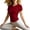Red, variant on Women's Workout Yoga Tops Seamless Crewneck Short-Sleeved Bodycon T-Shirt Soft Stretch Workout Tees Lightweight Activewear Quick Dry Yellow