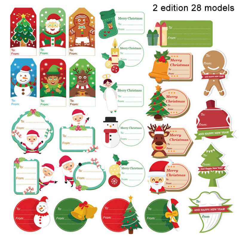 EFINNY 28 Pcs Tags Sticker Christmas Gifts Labels Name Tags Xmas Gifts
