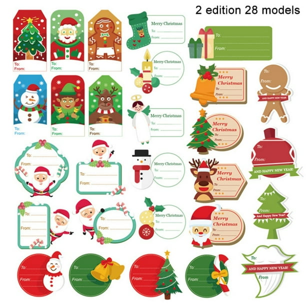 EFINNY 28 Pcs Tags Sticker Christmas Gifts Labels Name Tags Xmas Gifts  Santa Holiday Present Labels Self Adhesive - Walmart.com