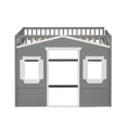 thumbnail image 3 of House Loft Bed with Roof, 2 Windows and Door, Solid Wood Twin Size Loft Bed Frame with Safety Guardrails & Ladder, Multifunctional Playhouse Bed with Underbed Storage, No Box Spring Needed Gray+White, 3 of 7