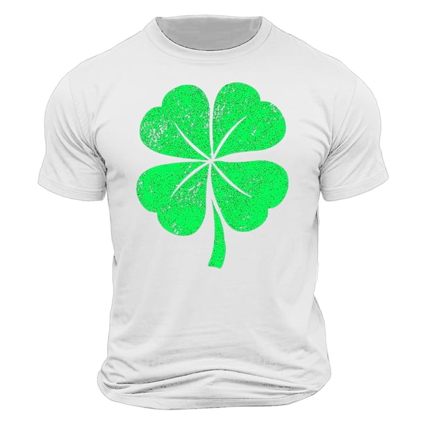 El Día de San Patricio de los Hombres de Manga Corta Impresión de la Tripulación Cuello Superior, Poliéster Ligero para la Fiesta de Verano de Primavera Y el Uso Diario