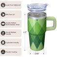 thumbnail image 3 of 20oz Geometric Design Insulated Tumbler with Handle, Stainless Steel Double Wall Travel Coffee Mug Leak Proof Texture, 3 of 5