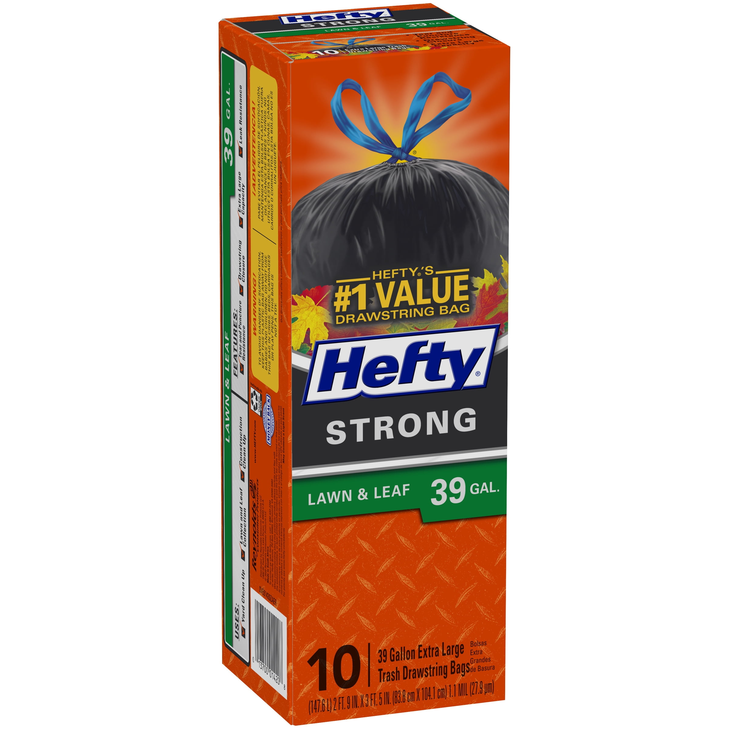 6 Pack Hefty Strong 39-Gallon Lawn & Leaf Trash Bags (34 Bags Each) New
